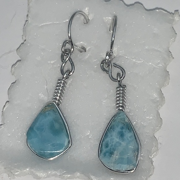Larimar Hand made Larimar earrings DR - Picture 1 of 6